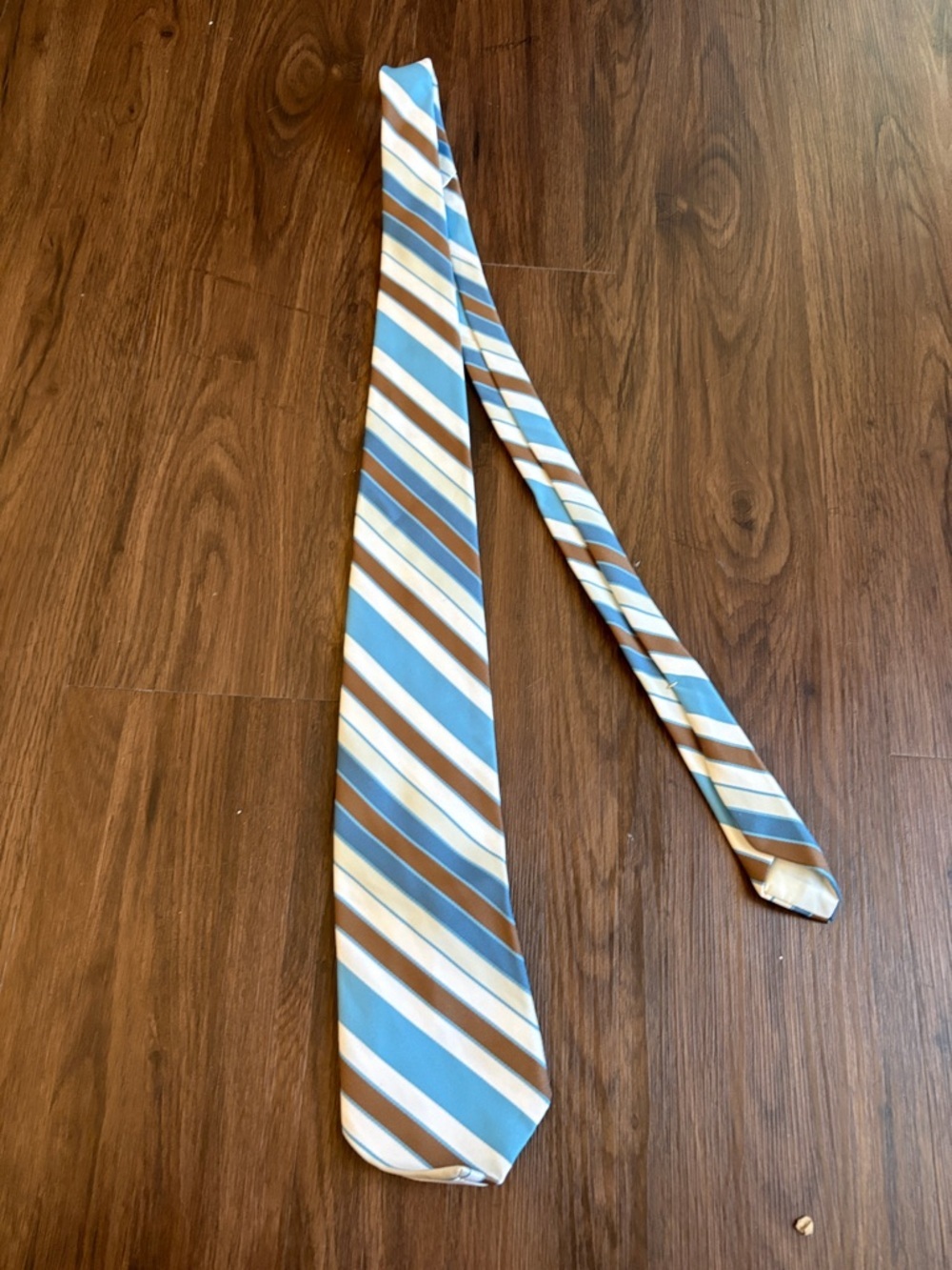 Wembley Light Blue, Brown & Cream Striped Men's Tie